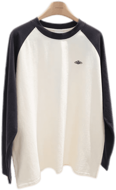 Black Raglan Long-Sleeve Top