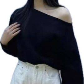 Black Shoulder Pullover