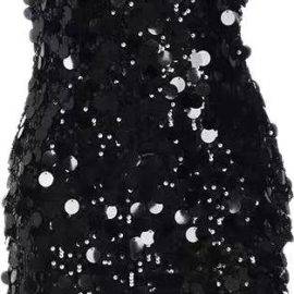 Black sequined tube top skirt