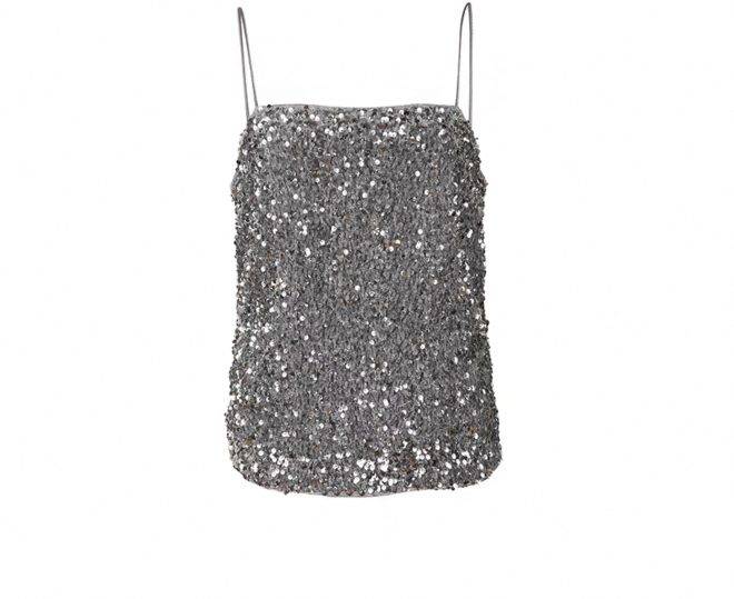 Sliver Shimmery Spaghetti Strap Camisole