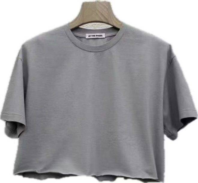 cropped T-shirt grey