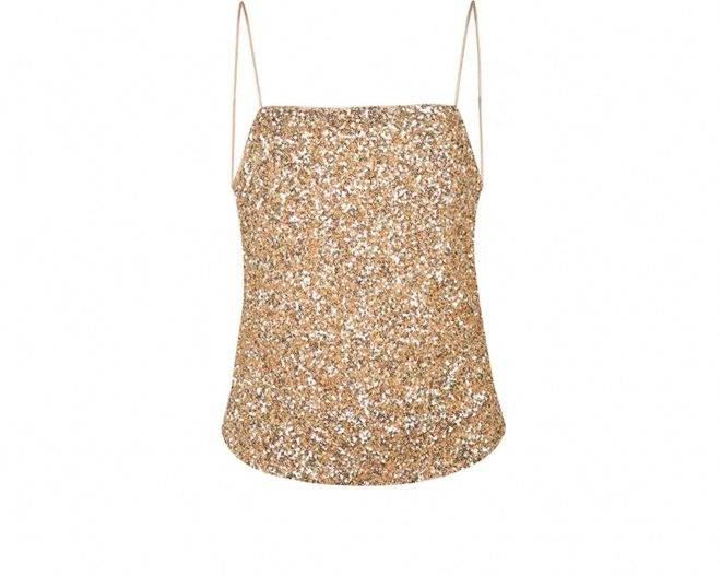 gold Shimmery Spaghetti Strap Camisole